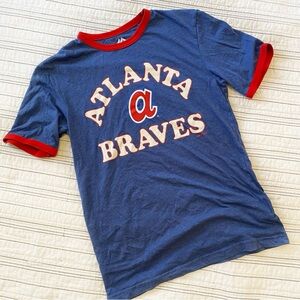 Majestic Brand Atlanta Braves Retro Ringer Tee Unisex size Small